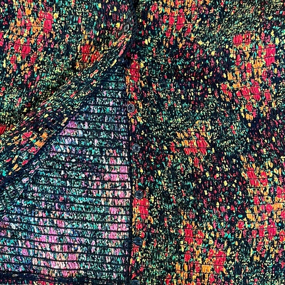 NWT Free People Amelia Printed Blouse Bell Sleeve Blouse $138 Size L - Picture 5 of 16